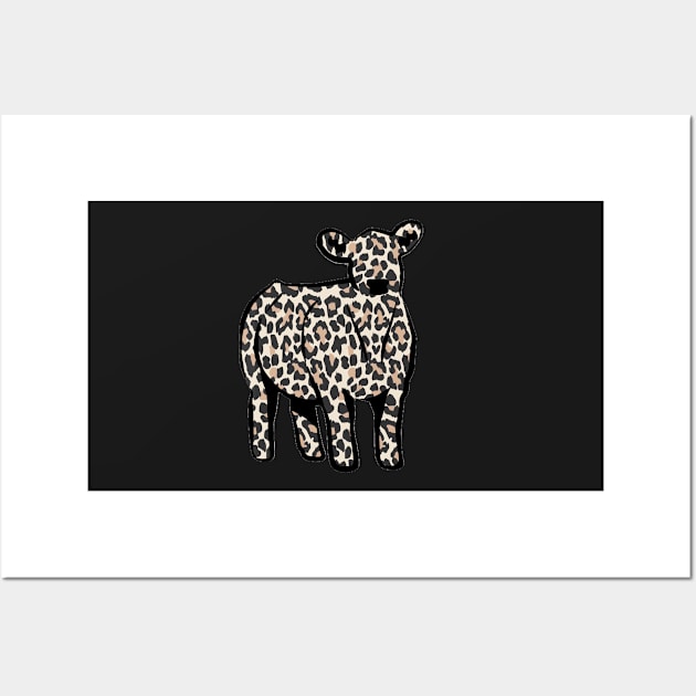 Cheetah Print Cow Silhouette  - NOT FOR RESALE WITHOUT PERMISSION Wall Art by l-oh